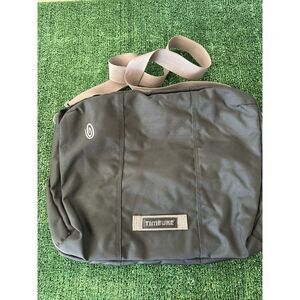 Timbuk2‎ DIF11 Medium Black, Brown & Silver Crossbody Messenger Laptop Bag EUC